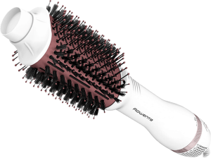 Moldeador - Rowenta Volumizer CF6135F0, 3D Volume Booster, Recubrimiento cerámico, Cabezal Ovalado XL, 4 salidas iónicas, Blanco y rosa