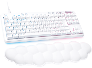 Teclado gaming - Logitech G G713 Linear Aurora Collection, USB, Reposamanos, Retroiluminación, RGB Lightsync, Controles multimedia, Blanco