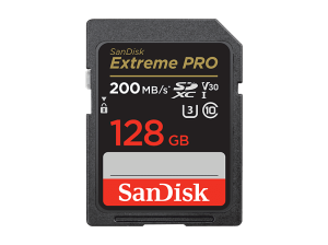 Tarjeta SDXC - SanDisk Extreme PRO, 128 GB, Hasta 200 MB/s lectura, U3, V30, Clase 10, Vídeo 4K UHD, Negro