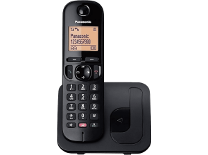 Teléfono - Panasonic KX-TGC250SP, Inalámbrico, 1.6", 50 contactos, Bloqueo llamada, Manos libres, Modo ECO, Hasta 18h, Negro
