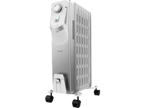 Radiador de aceite - Cecotec ReadyWarm 7000 Space 360º, 7 Elementos, 1500 W, 3 Niveles, Blanco
