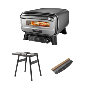 Pack four à pizza électrique d’extérieur Ninja Artisan avec support et couteau à bascule   MO201EU   par SharkNinja