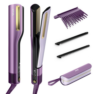 SilkiPro Lisseur + Sèche-cheveux tout-en-un avec étui de rangement résistant à la chaleur Prune satiné   HT401EUPU   par SharkNinja