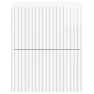 17 Stories 33cm W Manufactured Wood Bedside Table High Gloss White 40cm H X 33cm W X 34.5cm D