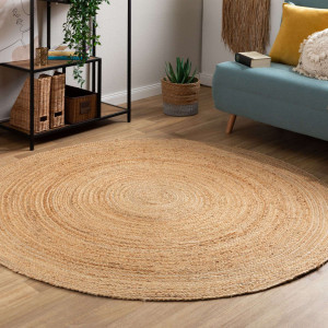 Bay Isle Home Allanna Jute / Sisal Braided Area Rug Tan Round 120cm