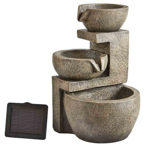 17 Stories Weather Resistant Cascade Fountain Grey 49.5cm H X 32cm W X 30cm D