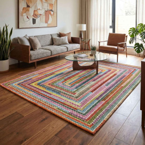 Brayden Studio Cayne Geometric Shapes Area Rug 60 x 220 cm (Runner)