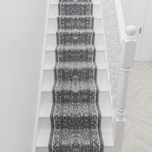 Astoria Grand Kashan Grey Stair Runner – Soft & Durable Carpet Runner for Stairs & Staircases, Multiple Lengths Grey Stair Runner 60 x 450 cm