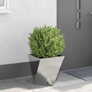 17 Stories Planter Box Silver 40cm H x 40cm W x 40cm D