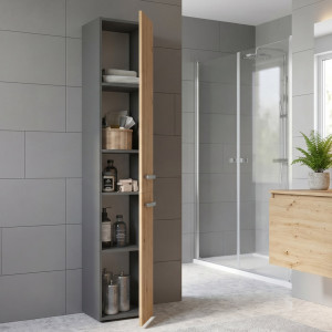 17 Stories Galyean 1 - Door Accent Cabinet Brown 174cm H X 31cm W X 30cm D