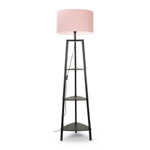 Latitude Run Aidrian 155cm Tripod Floor Lamp Black/Dusky Pink 155cm H X 39cm W X 39cm D