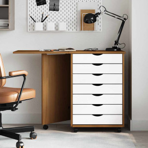 17 Stories Storage Cabinet Honey Brown/White 74.5cm H X 105cm W X 39cm D
