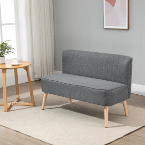 Hykkon Maxen 2 Seater Loveseat Polyester/Grey 77cm H X 117cm W X 56.5cm D