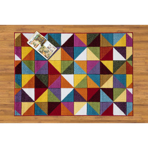 Milano Rugs Multi Colour Geometric Area Rug Rectangle 200 x 290cm