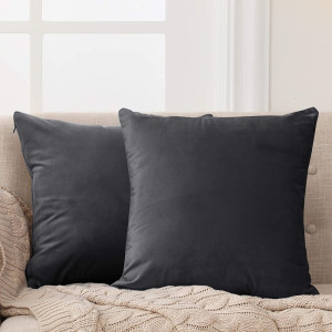 Canora Grey Frith Square Throw Pillow Cover Dark Grey 56cm H x 56cm W x 1cm D