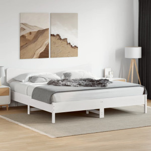 17 Stories Meleka Solid Wood Headboard White Emperor - 200 x 200 cm