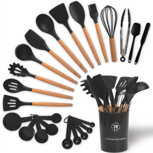 Ebern Designs Penka 24 Utensil Set Black