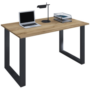 17 Stories Raisha Writing Desk Dark Brown/Black 76cm H x 80cm W x 50cm D