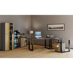 17 Stories Raisha Writing Desk Black 76cm H x 80cm W x 50cm D