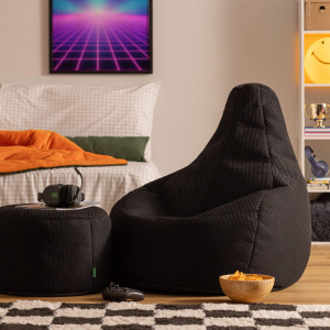 icon Mesh Refillable Bean Bag Set Black 73" H x 90" W x 84" D D