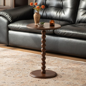 Canora Grey Solid Wood Pedestal Single American Walnut 60cm H X 42cm W X 42cm D