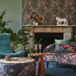 Clarke & Clarke Congo Exotica 2 10.05m x 52cm Textured Wallpaper Roll Forest