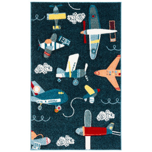 Isabelle & Max Haysi Abstract Area Rug Navy/Ivory Square 122cm
