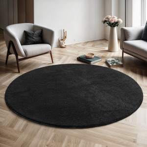 17 Stories Taurasi Area Rug Black Round 160 cm