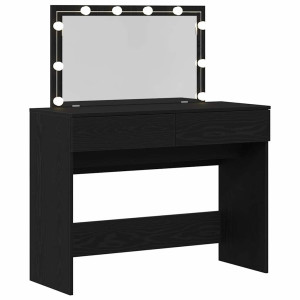 17 Stories Dressing Table with Mirror Black 120cm H X 100cm W X 40cm D
