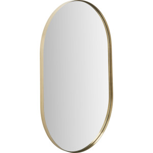 17 Stories Stainless Steel Oval Wall Mirror Brushed Gold 90cm H X 3cm D