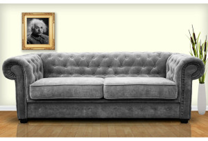 Lark Manor Dunfries Allegra 2 Seater Upholstered Chesterfield Sofa Light Blue 72cm H X 194cm W X 90cm D