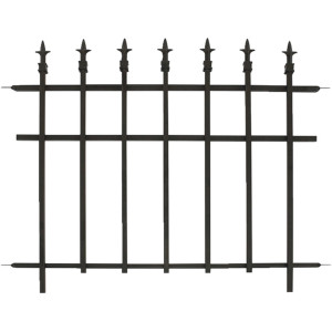 Dakota Fields Skillings 76cm H x 93cm W Black Metal Fence Panels Black 93cm W X 76cm H X 2cm D