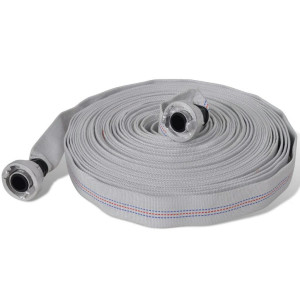 vidaXL Fire Hose Flat Hose with C-Storz Couplings Grey 30m