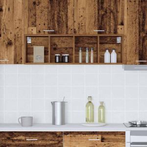 Vidaxl Hanging Cabinet With Storage Riga Old Wood 30 X 29.5 X 100 Cm Old Wood 100cm H x 30cm W x 29.5cm D