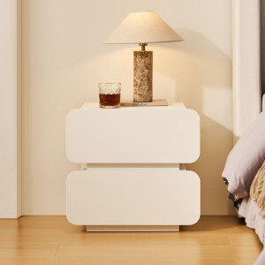 Norden Home 40cm W Manufactured Wood Bedside Table White 46cm H X 40cm W X 35cm D
