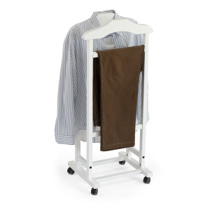 August Grove Hobner Solid Wood Freestanding Valet Stand White 105cm H X 46cm W X 37cm D