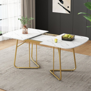 Fairmont Park Aeris Extendable Oval Metal Base Dining Table White