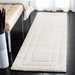 August Grove Tolman Solid Colour Area Rug Creme/Creme Runner 69 x 213cm