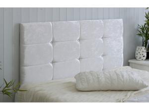 Fairmont Park Upholstered Headboard White Velvet Super King (6')