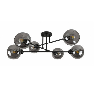 Ebern Designs Odilon Glass Semi Flush Mount Smoky 30cm H X 60cm W X 60cm D