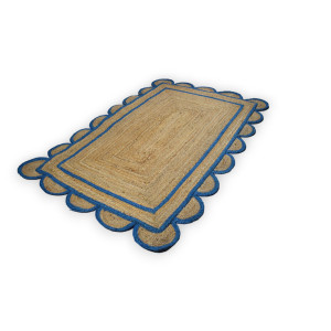 Bloomsbury Market Lorton Solid Colour Hand Woven Area Rug Brown/Blue Runner 75cm x 245cm