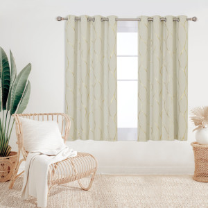 Ivy Bronx Valmar Blackout Curtain Pair Dark Beige Width 168 x Drop 138cm