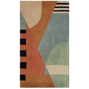 Bloomsbury Market Abstract Wool Hand Tufted Area Rug Gold Rectangle 76 x 137 cm