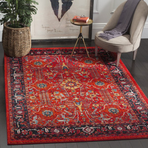 Latitude Vive Wilber Oriental Hand Woven Area Rug Orange/Navy Rectangle 160 x 229 cm
