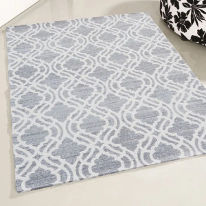 THE RUGS Carina Washable Rugs Trellis Design in Grey Gray Rectangle 200 x 290cm