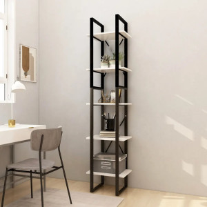 17 Stories Hars 175cm H Metal Etagere Bookcase White 175cm H x 40cm W x 30cm D