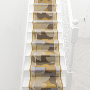 Isabelline Stair Runner Geometric Shapes Area Rug Beige Runner 66 x 570 cm