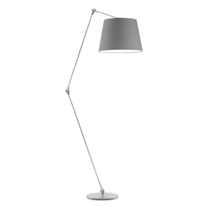 17 Stories Ayami 177cm Task Floor Lamp Silver/Grey 177cm H X 60cm W X 60cm D