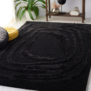 Ivy Bronx Area Rug Black Rectangle 122 x 183 cm