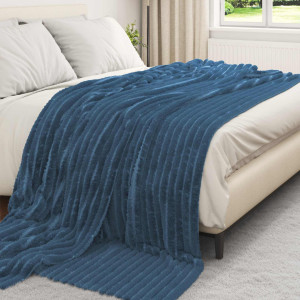 vidaXL 5.1-42 Throw Blanket Navy Blue 240cm x 220cm